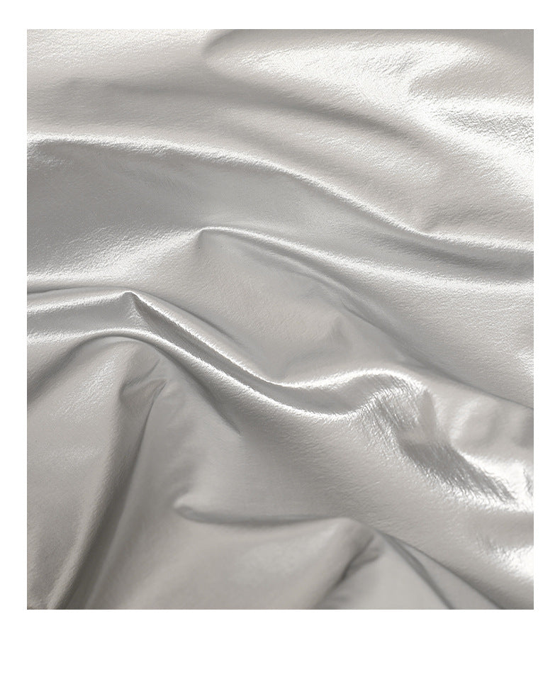 Blue Luminous Silver Nylon Underarm Shoulder Bag - Convertible Crossbody Hobo with Pouch - Lightweight & Modern