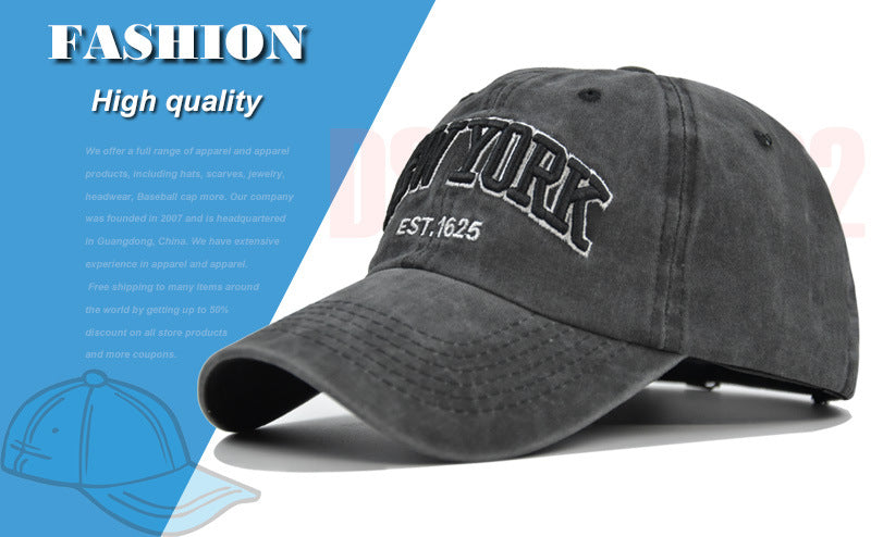 Vintage New York Est. 1625" Washed Cotton Baseball Cap - Adjustable & Unisex(Coffee)"