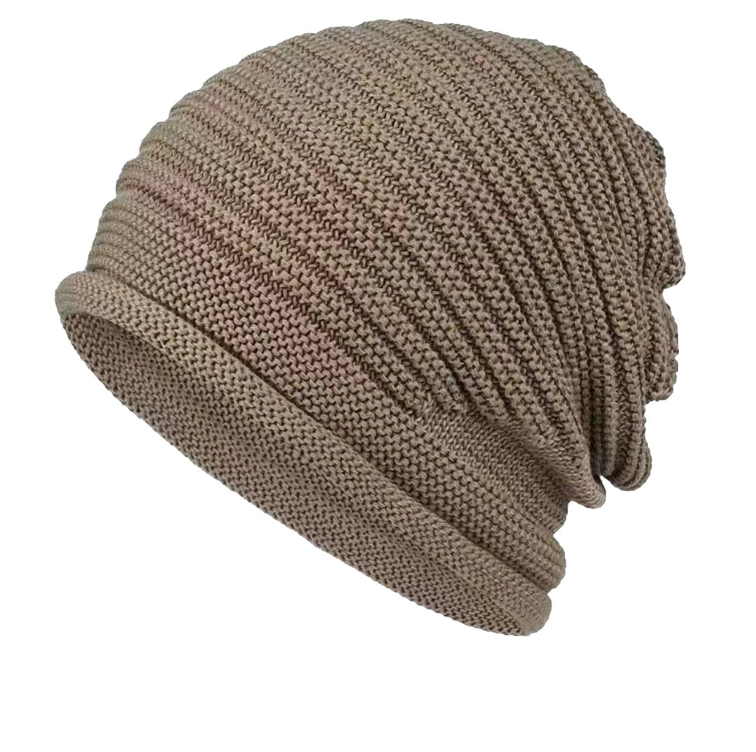 Khaki Warm & Stylish Women's Knitted Beanie Hats (3-Pack) - Perfect for Cold Weather Comfort