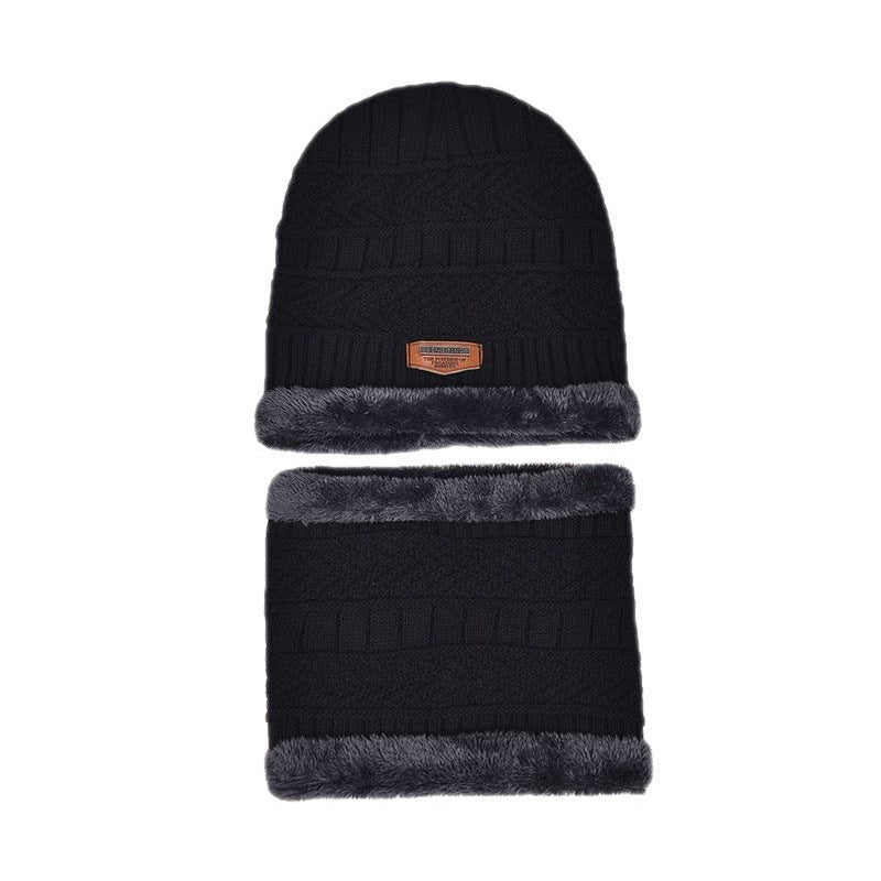 Dark Blue Men's 5-Piece Winter Essentials Set - Lined Beanie Hat, Neck Warmer, Touchscreen Gloves & 2 Pairs Thermal Socks