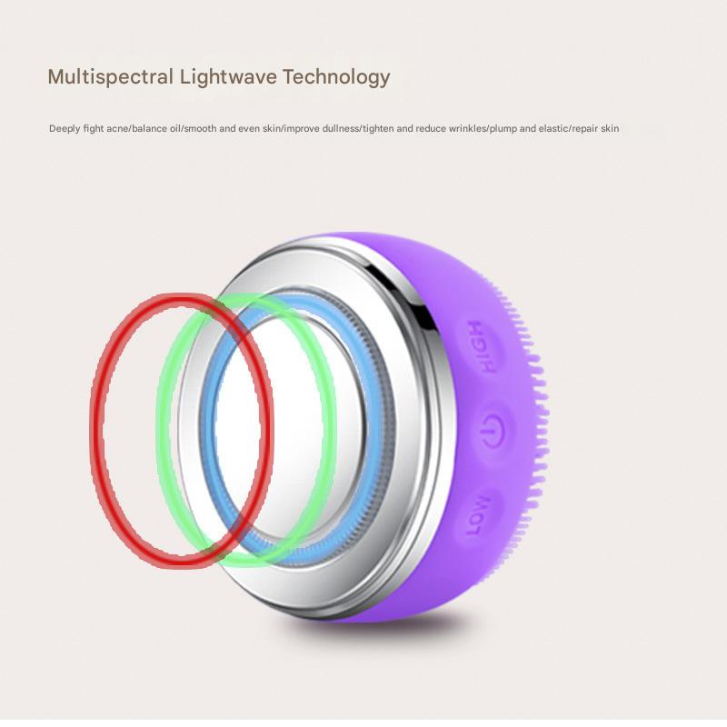 Multi-Spectrum LED Facial Cleansing & Massaging Device with Heat, Vibration & EMS(pink)