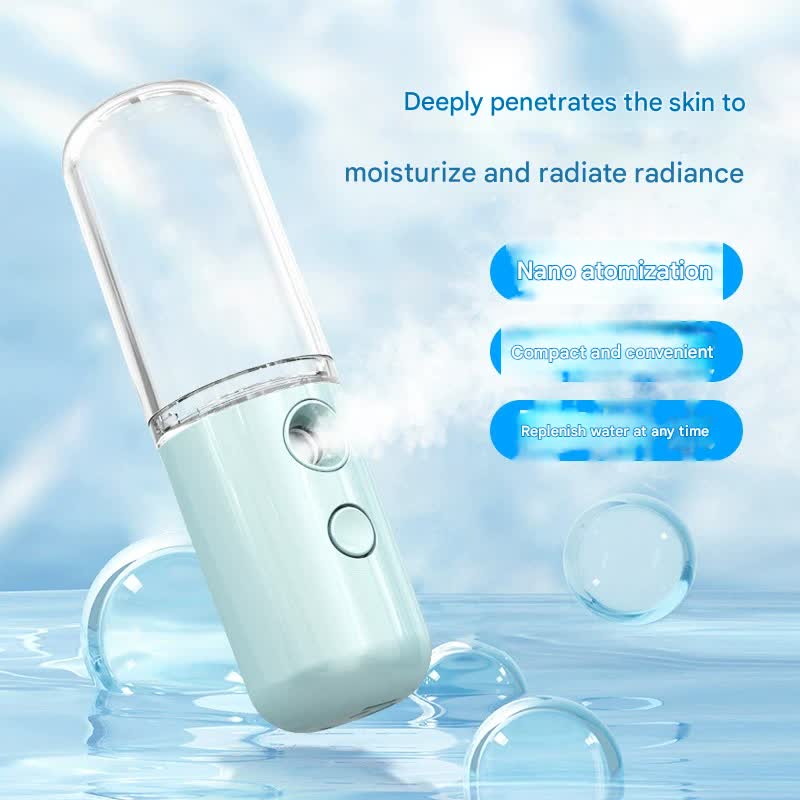 Two Portable Nano Facial Sprayer - 50ml USB Rechargeable Moisturizing Disinfectant Sprayer(white)