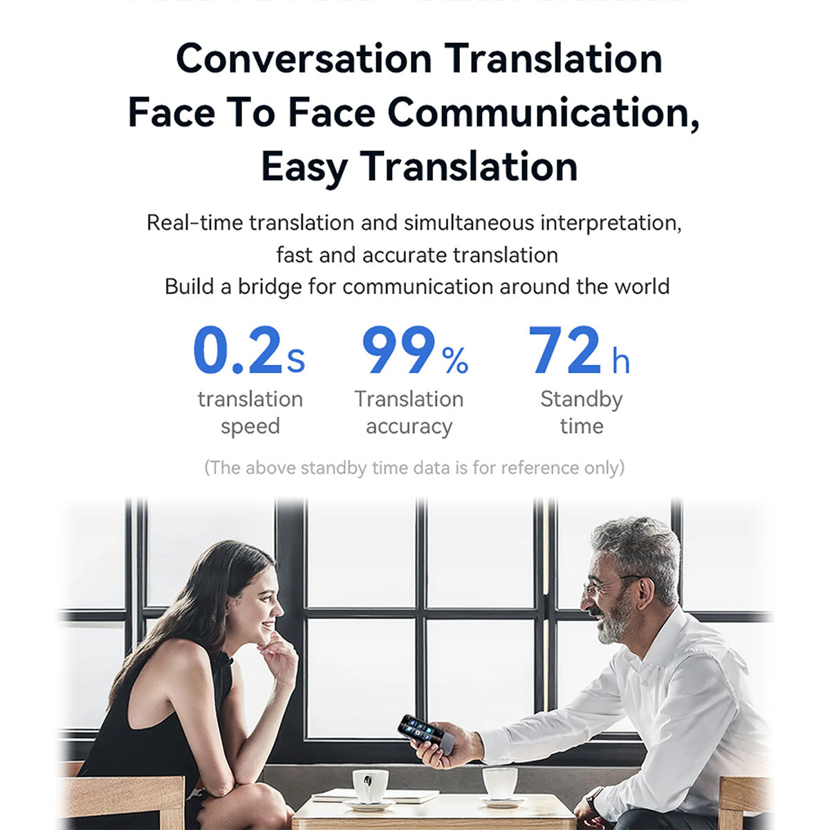 AI Smart Language Translator Device - 139 Languages, Instant Two-Way Voice & Photo Translation, Offline Mode(grey)
