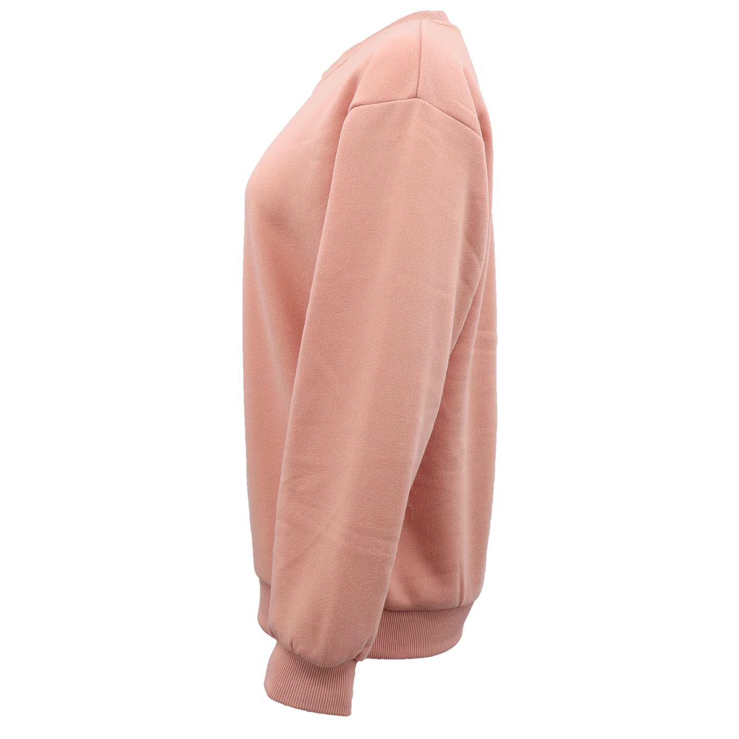 New Adult Unisex Plain Pullover Fleece Jumper Mens Long Sleeve Crew Neck Sweater, Wash Pink, 2XL