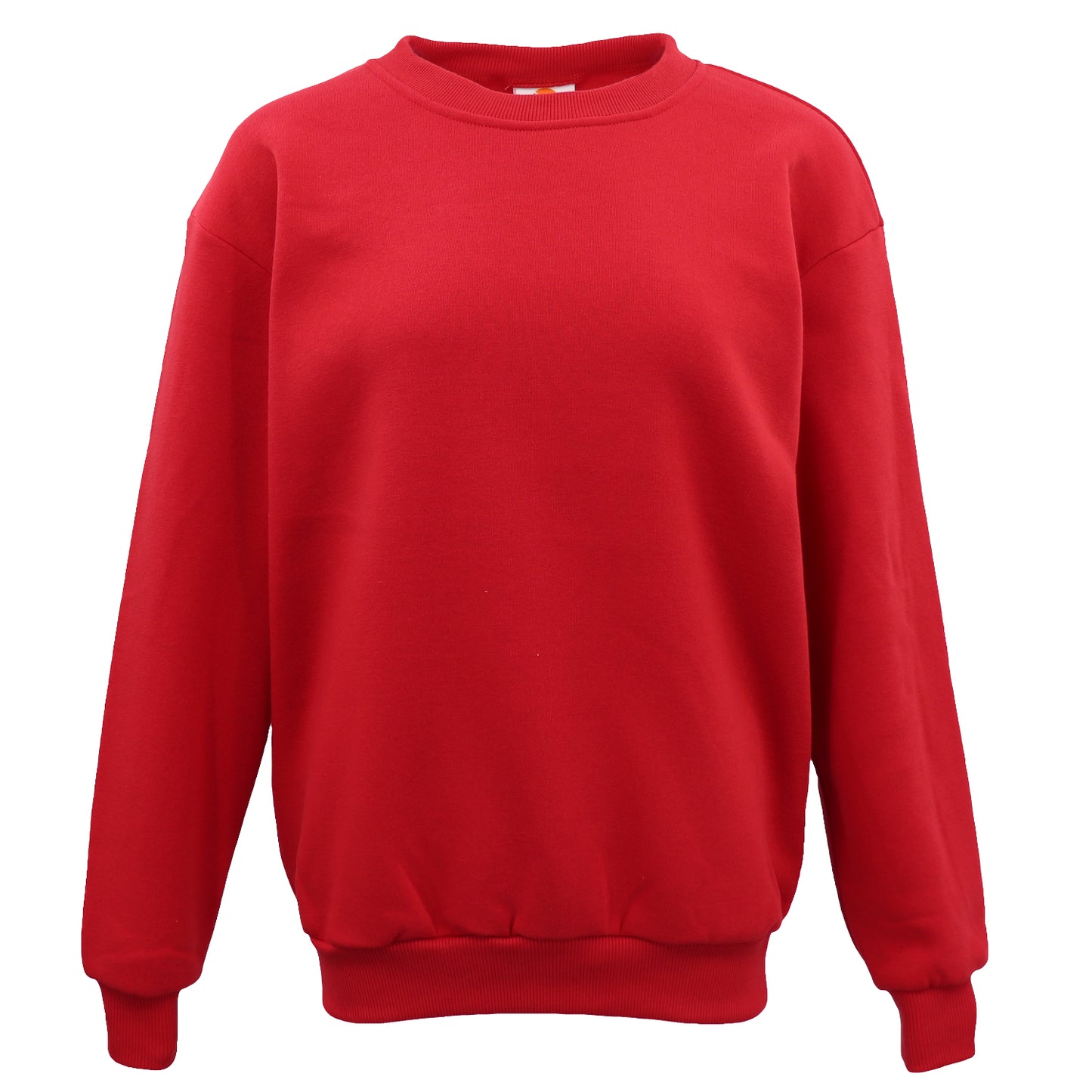 New Adult Unisex Plain Pullover Fleece Jumper Mens Long Sleeve Crew Neck Sweater, Wash Pink, 2XL