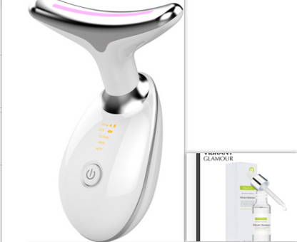 EMS Thermal Neck Lifting & Tightening Massager, Electric Microcurrent Wrinkle Remover, LED Photon Face Beauty Device For Woman