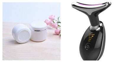 EMS Thermal Neck Lifting & Tightening Massager, Electric Microcurrent Wrinkle Remover, LED Photon Face Beauty Device For Woman