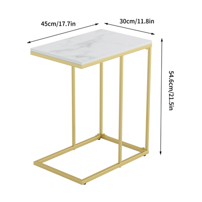 Marble C-Shaped Sofa Side Table