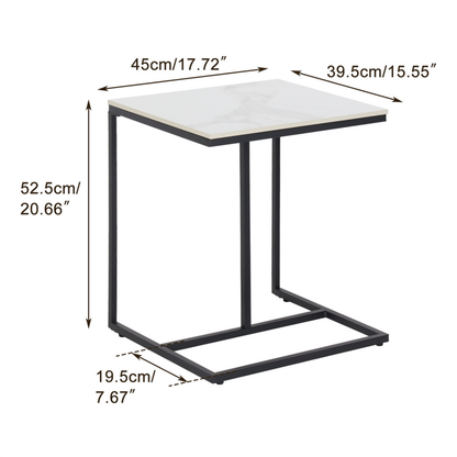 Marble C-Shaped Sofa Side Table