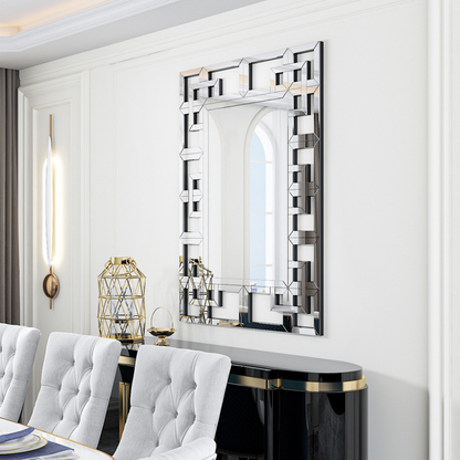 Decor Art Wall Mirror Living Room Bathroom Vanity Mirror Silver