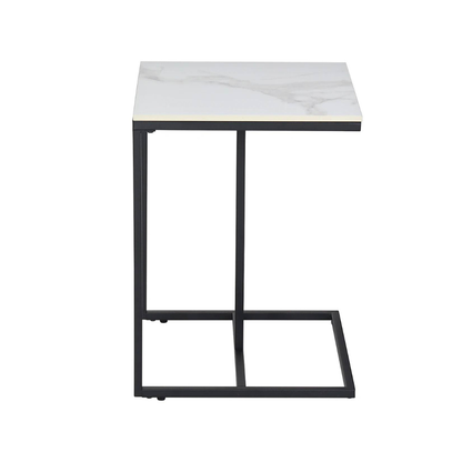 Marble Coffee Table Sofa Side End Table C Shape Bedside Laptop Table