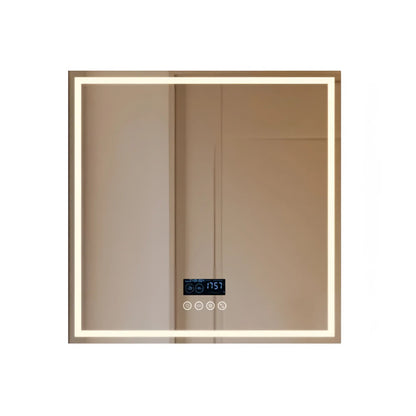 32 Square Lighted Bluetooth Bathroom Mirror