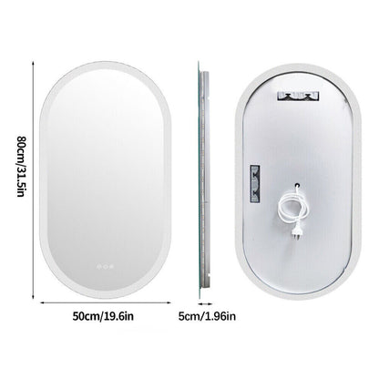 LED Backlit Bathroom Mirror - Touch Sensor, 3 Color Dimmable, Defog Function
