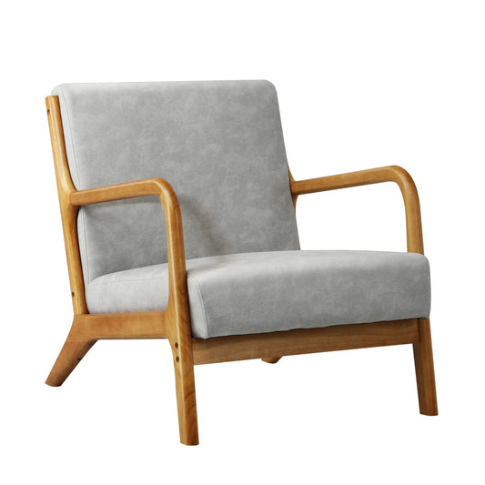 Light Grey Wooden Armchair
