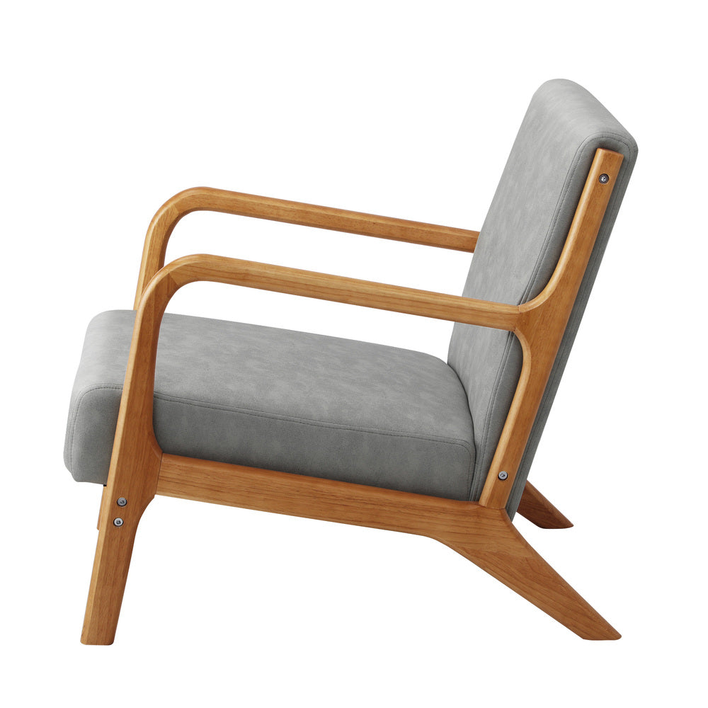 Light Grey Wooden Armchair