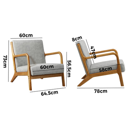 Light Grey Wooden Armchair