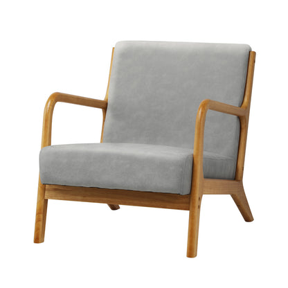 Light Grey Wooden Armchair