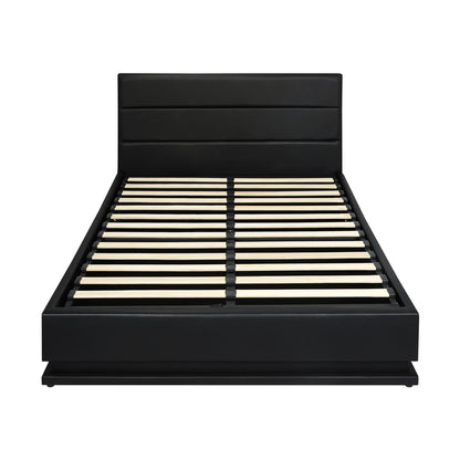 Double Bed Frame Gas Lift RBG Storage Space Black
