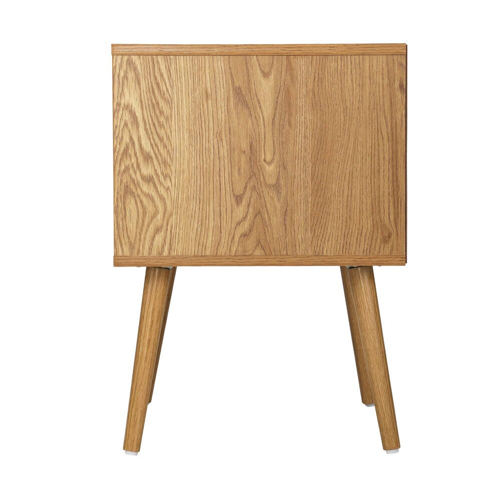 Bedside Table Handle Free Open Shelf Wood
