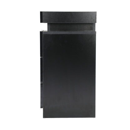 Bedside Table RGB LED 3 Drawers Black