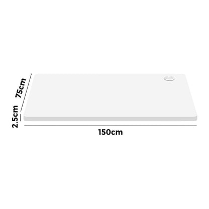 Standing Desk Top with Drilled Hole White 150cm