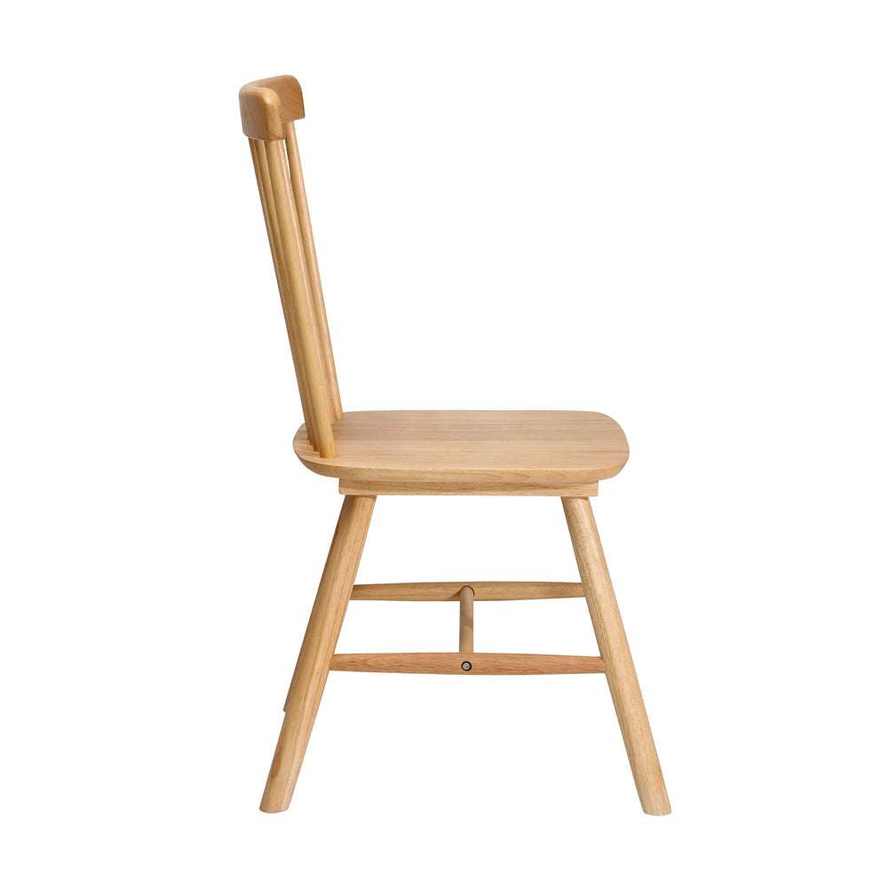 2pcs Dining Chairs Minimalist Vertical Back Wooden