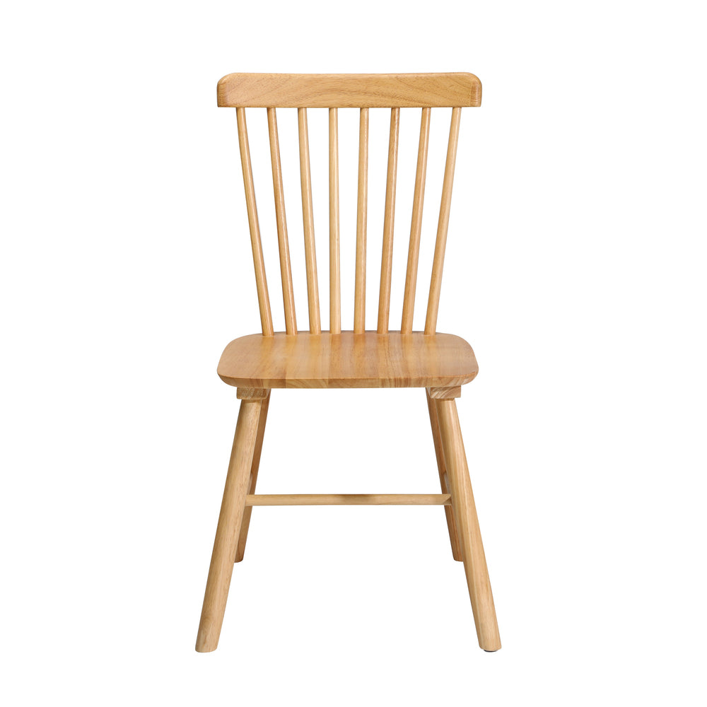 2pcs Dining Chairs Minimalist Vertical Back Wooden