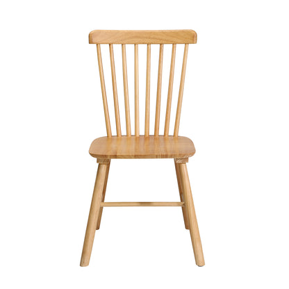 2pcs Dining Chairs Minimalist Vertical Back Wooden