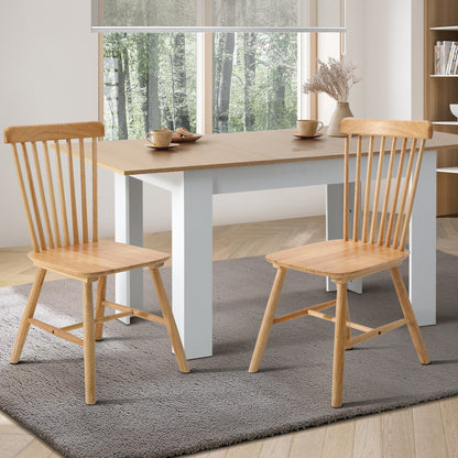 2pcs Dining Chairs Minimalist Vertical Back Wooden