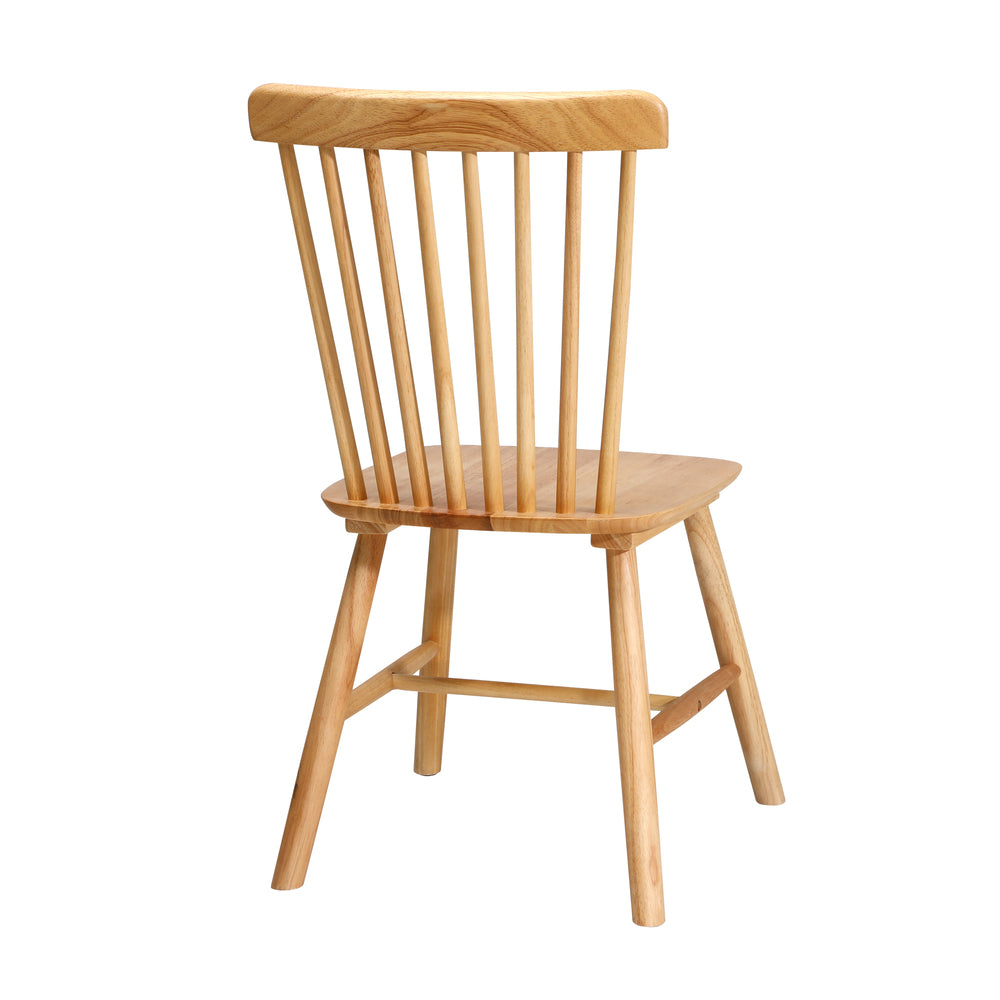2pcs Dining Chairs Minimalist Vertical Back Wooden