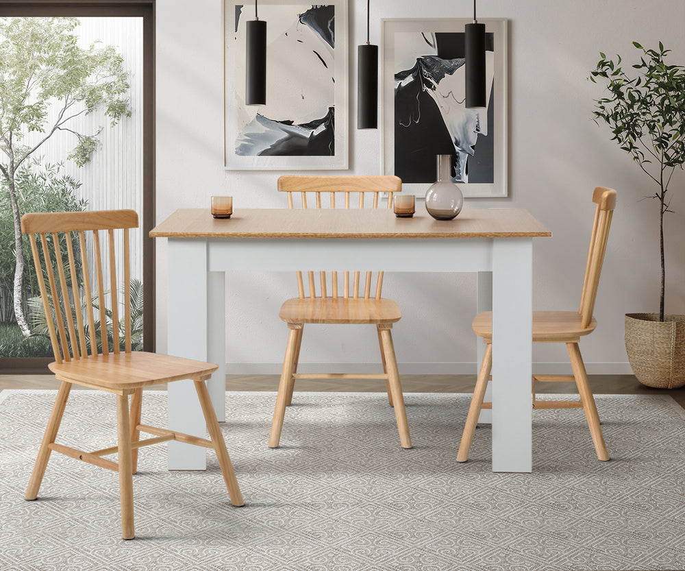 2pcs Dining Chairs Minimalist Vertical Back Wooden