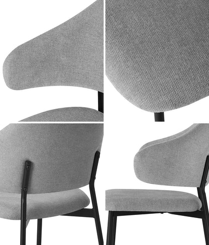 4pcs Dining Chairs Tub Fabric Grey