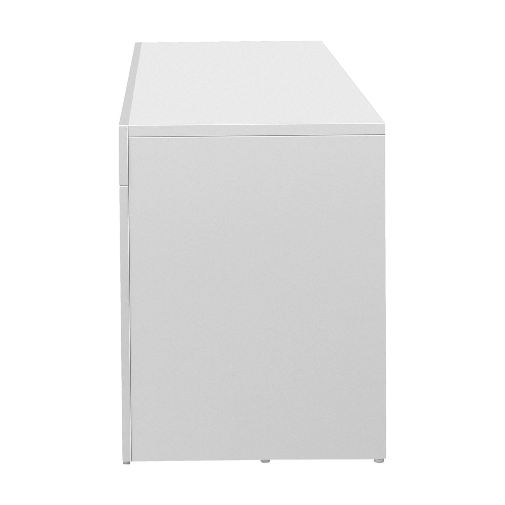 Entertainment Unit TV Stand Cabinet LED RGB Gloss White