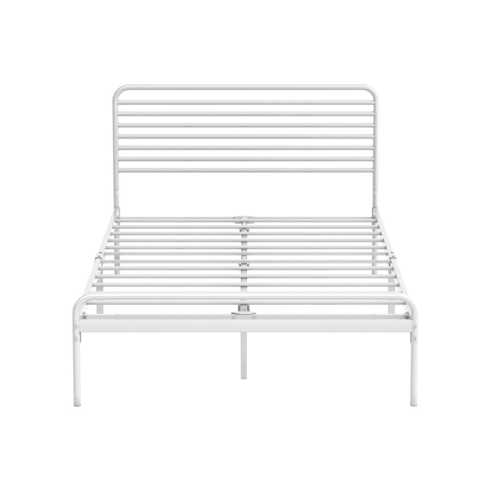 Metal Bed Frame King Single Platform White