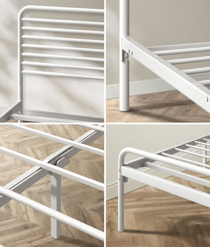 Metal Bed Frame King Single Platform White