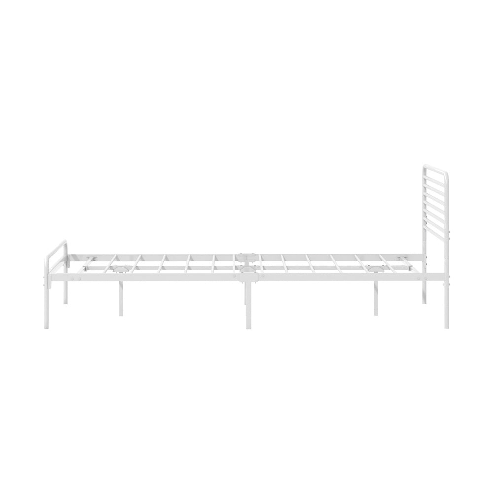 Metal Bed Frame King Single Platform White