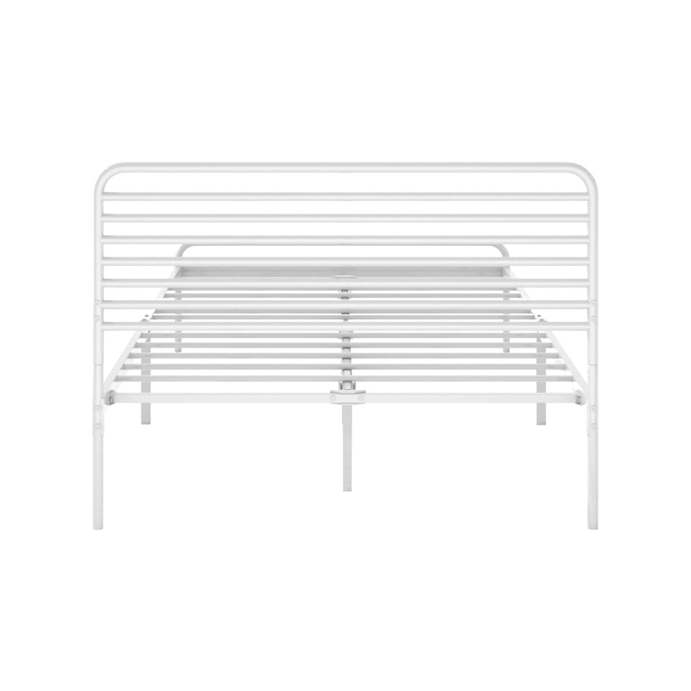 Metal Bed Frame King Single Platform White
