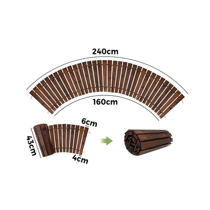 Garden Wooden Pathway Roll-Out Curved 8ft