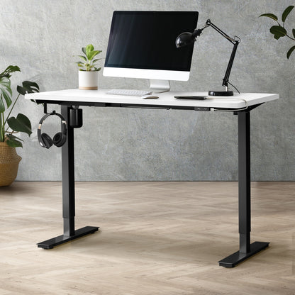 Electric Standing Desk Single Motor 120cm Black and White