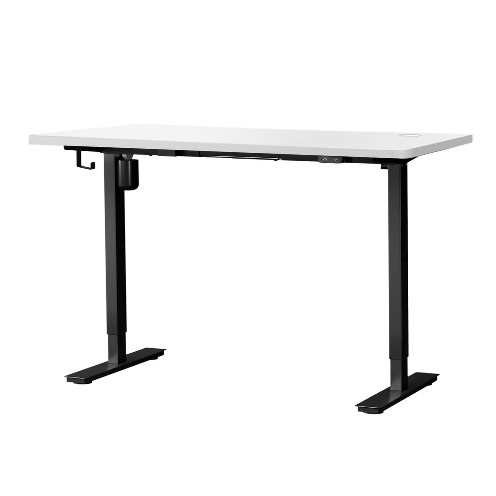 Electric Standing Desk Single Motor 150cm Black and White