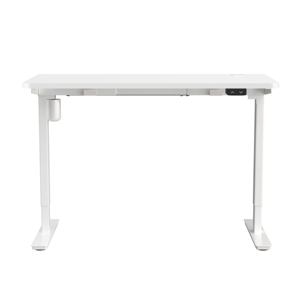 Electric Standing Desk Single Motor 150cm White and Walnut