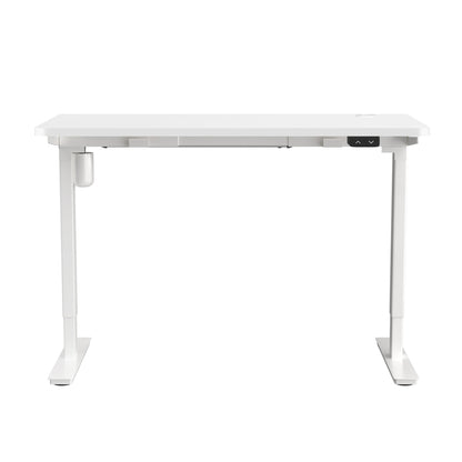Electric Standing Desk Single Motor 150cm White and Walnut