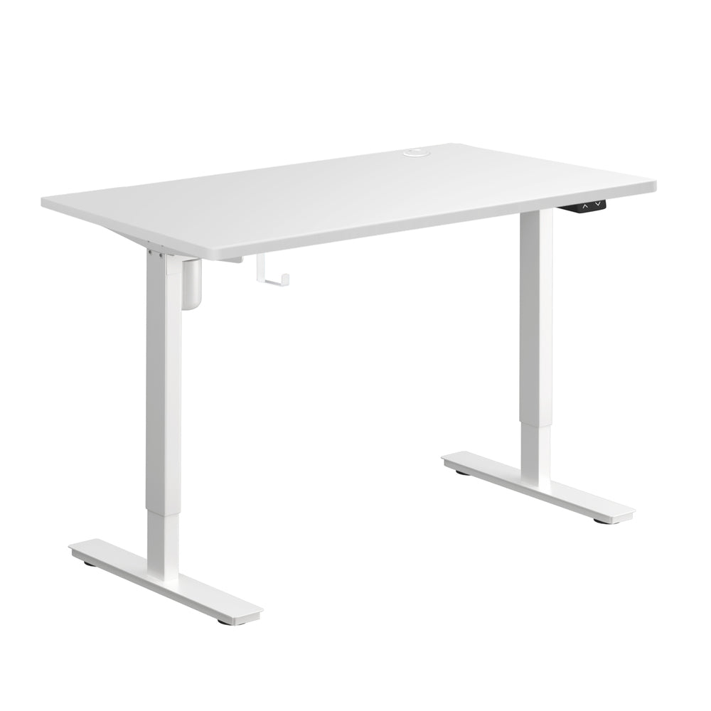 Electric Standing Desk Single Motor 150cm White and Walnut