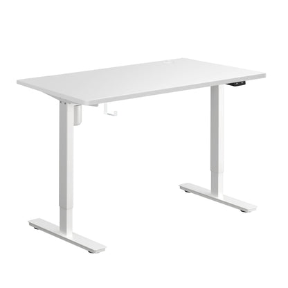 Electric Standing Desk Single Motor 150cm White and Walnut