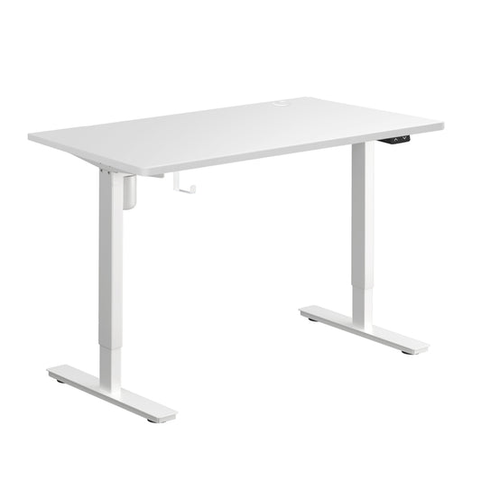 Electric Standing Desk Single Motor 150cm White and Walnut