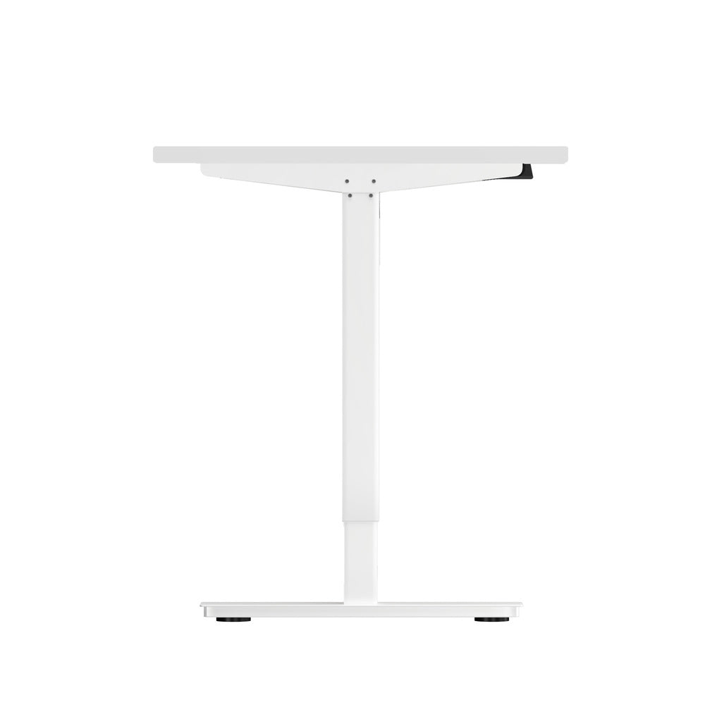 Electric Standing Desk Single Motor 150cm White and Walnut