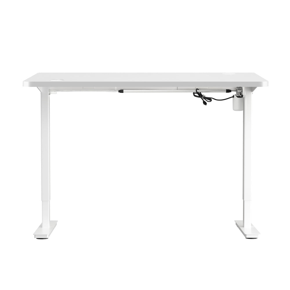 Electric Standing Desk Single Motor 150cm White and Walnut
