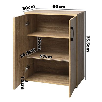 Freestanding Wooden Storage Cabinet with 3 Shelves