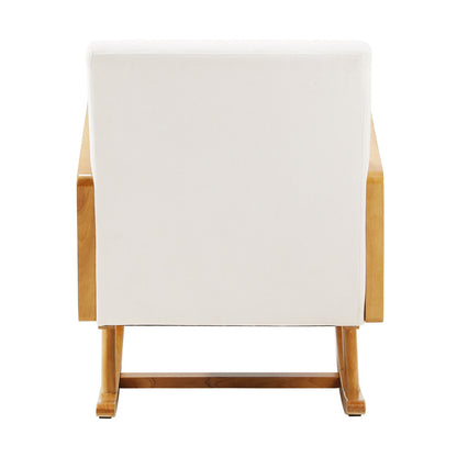 Beige PE Rattan Rocking Chair