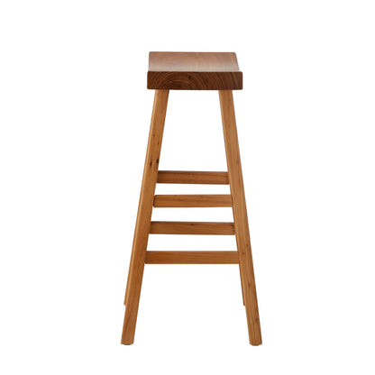 2 pcs Wooden Bar Stools Counter Height Natural
